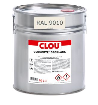 AKTION - CLOU Cloucryl Decklack, RAL 9010 reinweiß, seidenmatt, 20,0 l (nur in D lieferbar)
