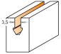 Preview: CMT VHW-Dichtungsfräser; 3,5x8/703,5mm, z2 beidseitig rechts; 1 VPE = 1 Stck