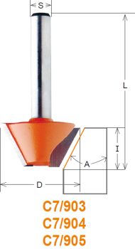 CMT HW-Fasefräser; 24x14/46x6mm, z2 ; Winkel 15°, 1 VPE = 1 Stck