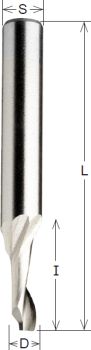 CMT HS-Nutschaftfräser für Aluminium; 6x14/60x8mm, z1 rechts; 1 VPE = 1 Stck
