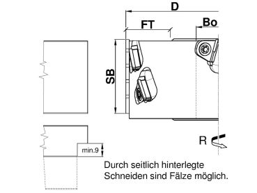 AIGNER DP-Füge/Falzfräser "KONSTANTIN"; Ø125x49x30Ø mm; z2x4 rechts; für Tischfräse, 1 VPE = 1 Stück