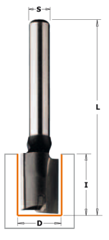 CMT HW-Nutschaftfräser; 22x35/90x12mm, z2+1 rechts; 1 VPE = 1 Stck