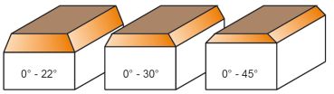 CMT HW-Besäum- & Fasefräser; 12x12,7/44,5x6mm, z2 ; Winkel 0°-22°, 1 VPE = 1 Stck