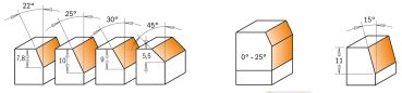 CMT HW-Fasefräser mit Anlaufring (Spezialausführung); 27x9/55x6mm, z2 ; Winkel 30°, 1 VPE = 1 Stck