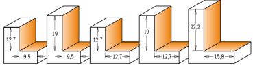 CMT HW-Falzfräser mit Anlaufring; 50,8x22/77,8x12mm, z2 ; Schnitttiefe 16mm; 1 VPE = 1 Stck