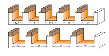 CMT HW-Bündigfräser mit Anlaufring; 13x20/57x6mm, z2 rechts; 1 VPE = 1 Stck