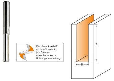 CMT VHW-Nutfräser; 6x25,4/60x8mm, z2 rechts; 1 VPE = 1 Stck