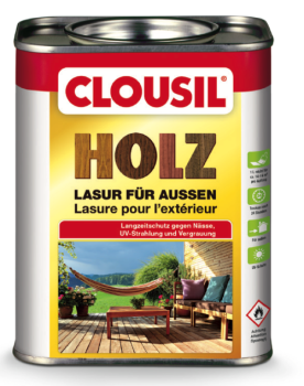 CLOUsil® Holzlasur für außen, 22 silbergrau, 2,5 Liter; 1 VPE = 1 Stück  (nur in D lieferbar)