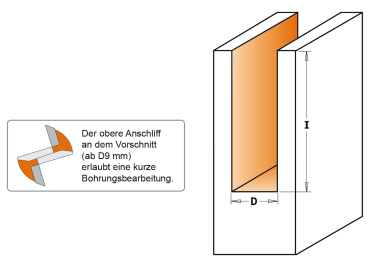 CMT HW-Nutfräser; 16x31,7/66x8mm, z2 rechts; 1 VPE = 1 Stck
