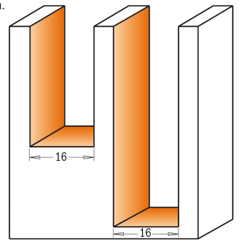 CMT HW-Wendeplatten-Nutschaftfräser zum Eintauchen; 16x48,3/105x12mm, z2 rechts; 1 VPE = 1 Stck
