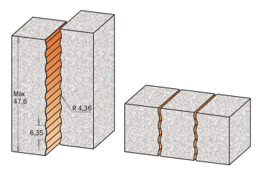 CMT HW-Verleimfräser mit Wellenprofil; 15,87x51,5/89x12mm, z2, r4,36, rechts; 1 VPE = 1 Stck