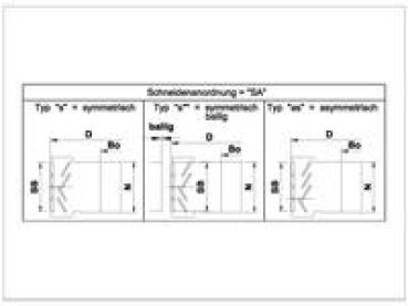 Preview: AIGNER DP-Fügemesserkopf „KONSTANTIN“; 70x64,5/81x25 mm mit DKN; z2x6 links; für Hebrock; 1 VPE = 1 Stück