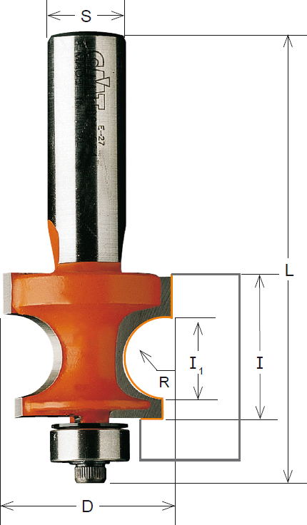Produktbild von CMT Nutfräser Mit Schaft-Anlaufring 13-19mm, Schaft 6mm – VHM Hartmetall Für Holz