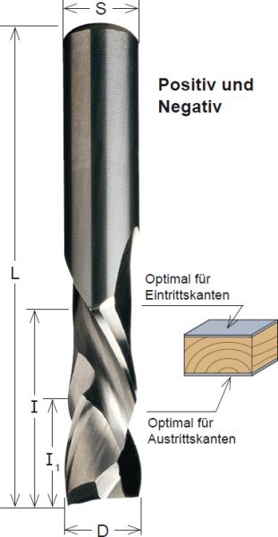 CMT Vollhartmetallfräser Up & Down; 8x32/80x8mm, z2+2; 1 VPE = 1 Stück