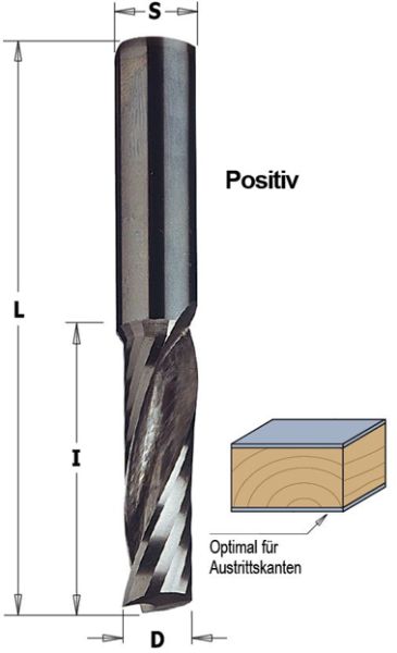 CMT Vollhartmetallfräser, rechts, rechtsdrall; 6x22/60x6mm, z1; 1 VPE = 1 Stck