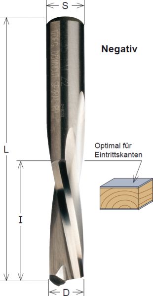 CMT Vollhartmetallfräser rechts, linksdrall; 5x17/60x6mm, z2; 1 VPE = 1 Stck