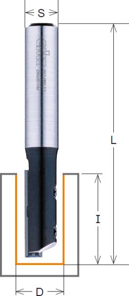 CMT HW-Wendeplatten-Nutschaftfräser; 12x50/103x12mm, z1 rechts; 1 VPE = 1 Stck