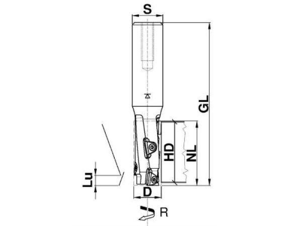 AIGNER DP-Nutschaftfräser "KONSTANTIN®-Mini" für CNC; 16x43,9/105x20mm z1+1 rechts; 1 VPE = 1 Stück