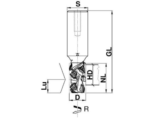 AIGNER DP-Fügeschaftfräser "KONSTANTIN®-Mini Speedy" für CNC; 20x60/123,5x25mm z1+1 rechts; 1 VPE = 1 Stück