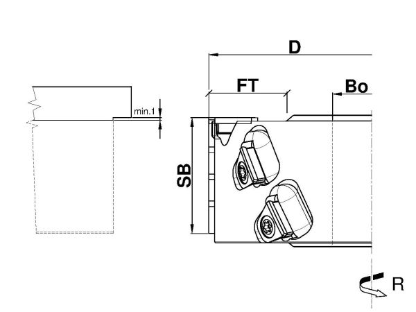 AIGNER DP-Falzfräser "KONSTANTIN"; Ø125x44,4x30 mm; z2x4 rechts; für Tischfräse, 1 VPE = 1 Stück