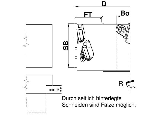 AIGNER DP-Füge/Falzfräser "KONSTANTIN"; Ø125x49x30Ø mm; z2x4 rechts; für Tischfräse, 1 VPE = 1 Stück