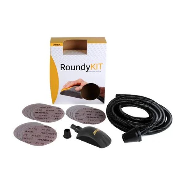 Mirka Handblock mit Absaugung "Roundy-Kit"  150mm, GRIP 34-Loch: VPE: 1 Stck/Pck