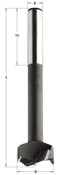 CMT HW-Zylinderkopfbohrer; lange Ausführung; 18x120x13mm, z2+2 rechts; 1 VPE = 1 Stck