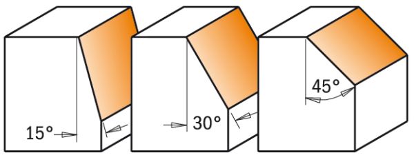 CMT HW-Fasefräser; 26x12,7/44,5x6mm, z2 ; Winkel 45°, 1 VPE = 1 Stck