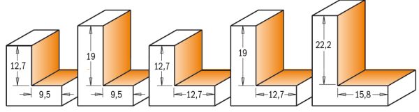 CMT HW-Falzfräser mit Anlaufring; 50,8x22/77,8x12mm, z2 ; Schnitttiefe 16mm; 1 VPE = 1 Stck