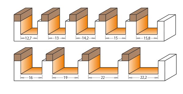 CMT HW-Bündigfräser mit Anlaufring; 13x20/57x6mm, z2 rechts; 1 VPE = 1 Stck