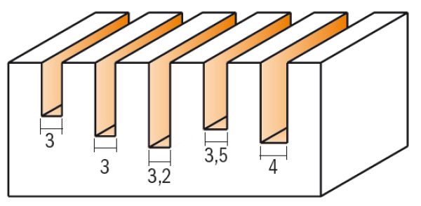 CMT VHW-Dichtungsfräser; 3x8/70x6mm, z2 beidseitig rechts; 1 VPE = 1 Stck