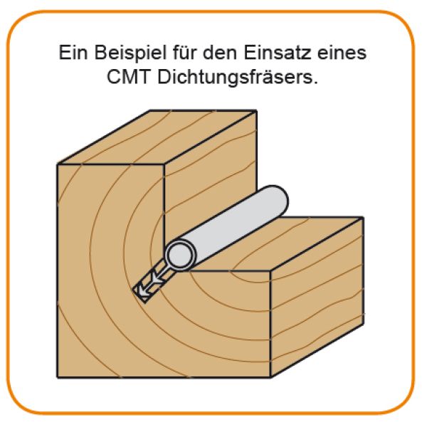 CMT VHW-Dichtungsfräser; 3x8/70x6mm, z2 beidseitig rechts; 1 VPE = 1 Stck