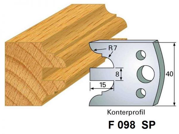 Abweiser für Konterprofilmesser 40 x 4 mm, Nr. 3 (F 098 SP), 1 VPE = 2 Stück
