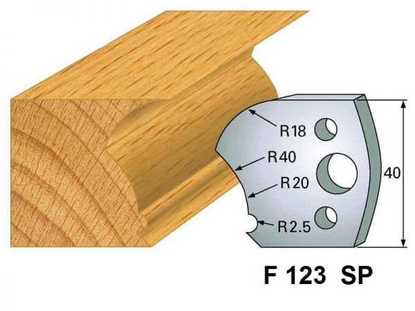 SP-Profilmesser 40 x 4 mm (F 123 SP), 1 VPE = 2 Stück
