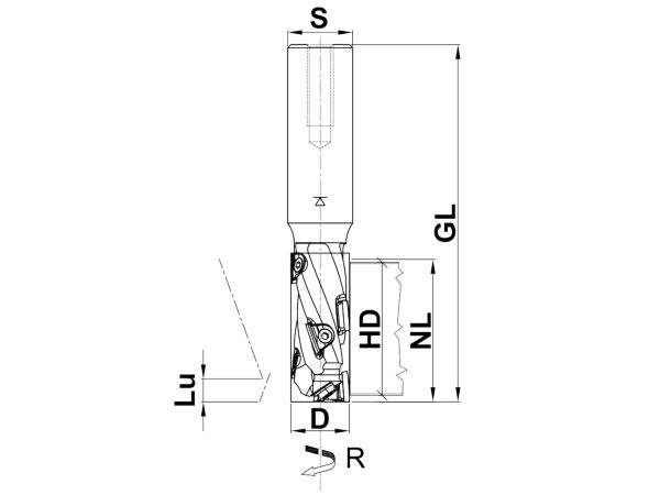 AIGNER DP-Nutschaftfräser "Konstantin®-Mini" Finish; 18x31,2/95x25mm z1x4+1Q rechts; 1 VPE = 1 Stück
