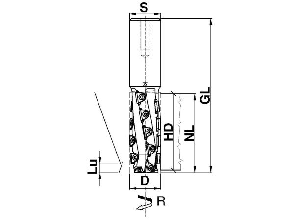 AIGNER DP-Nutschaftfräser "KONSTANTIN®-Mini" für CNC; 20x43,9/105x25mm z2+2 rechts; 1 VPE = 1 Stück