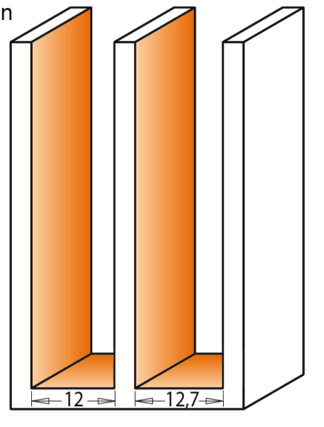 CMT HW-Wendeplatten-Nutschaftfräser; 12x50/103x12mm, z1 rechts; 1 VPE = 1 Stck