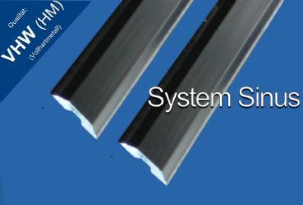 System SINUS VHW (HM)-Hobelmesser 610x16x2,5 mm; 1 VPE = 2 Stück