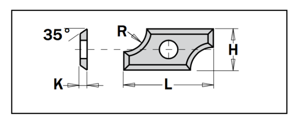 CMT Wendeplatten 24x12x1,5 mm, r8 mm 35º​  1 VPE = 2 Stück